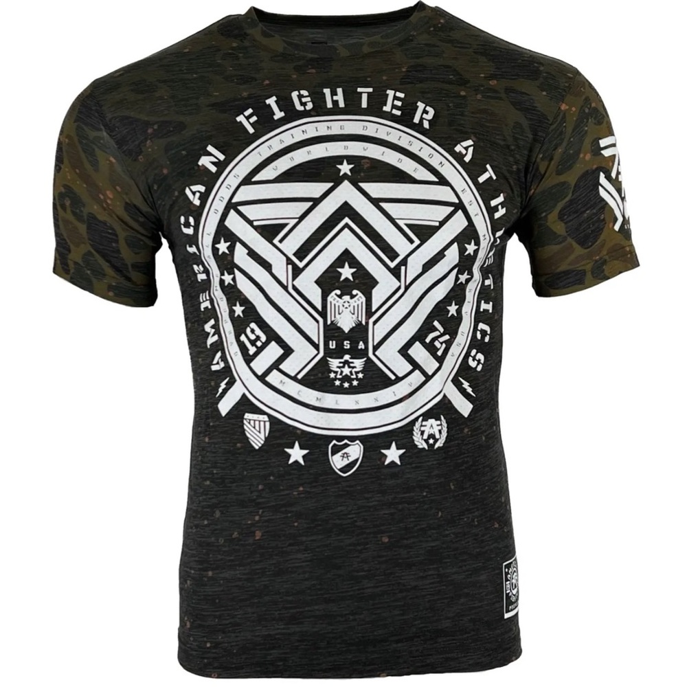 AMERICAN FIGHTER Men's T-shirt BRADDOCK Athletic CAMO Green - Picture 2 of 11